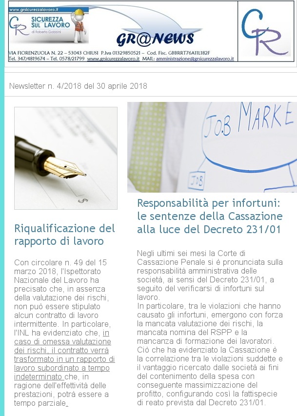 newsletter aprile