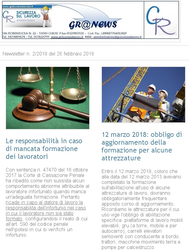 newsletter febbraio 2018