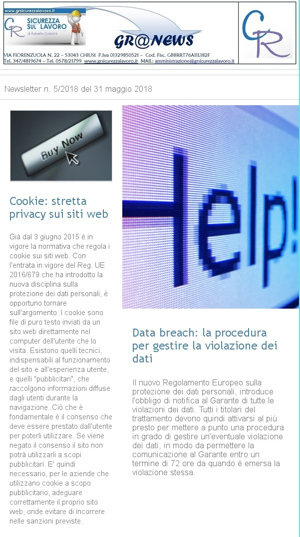 newsletter maggio 2018